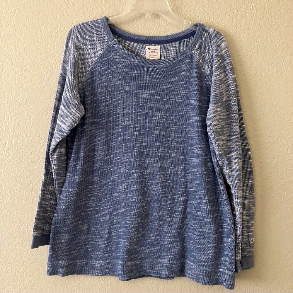Champion Authentic Athletic Apparel Long Sleeve Sweatshirt Heather Blue Size L